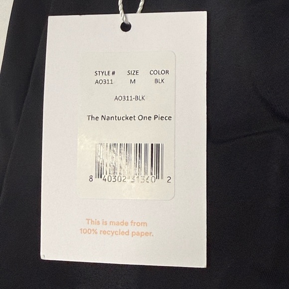 Andie Swim The Nantucket One Shoulder One‎ Piece Swim Suit in Black Medium NWT - Picture 9 of 10